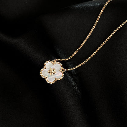 DIANA LUCKY  WHITE MOP  PLUM BLOSSOM NECKLACE