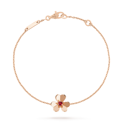 DIANA FRIVOLE GOLD FLOWER PINK MALACHITE BRACELET