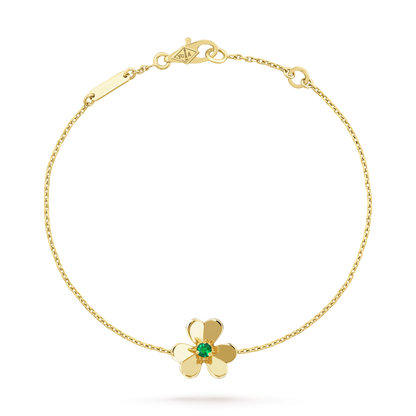 DIANA FRIVOLE GOLD FLOWER PINK MALACHITE BRACELET