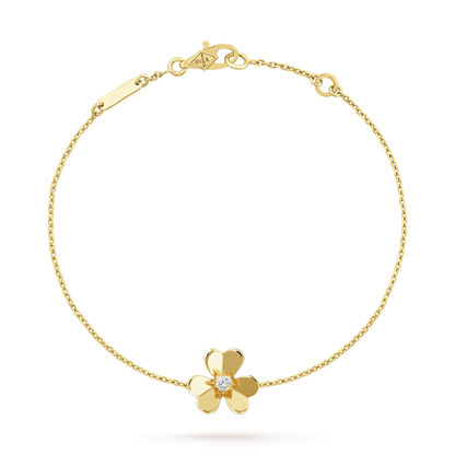 DIANA FRIVOLE GOLD FLOWER PINK MALACHITE BRACELET