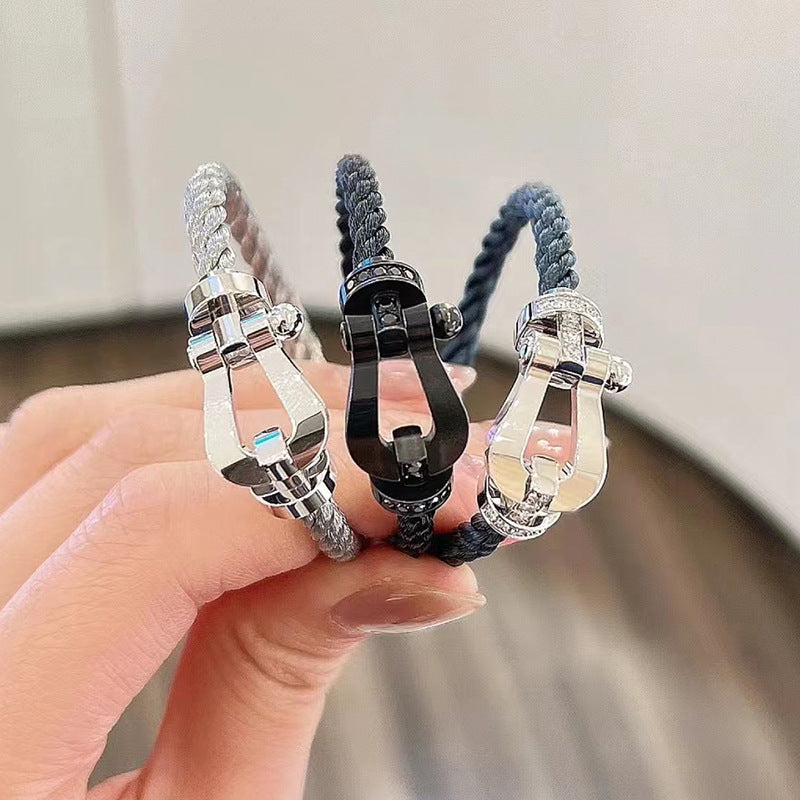 DIANA FORCE LARGE HORSESHOE NO DIAMOND BRACELET ROSE GOLD