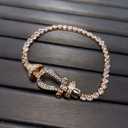 DIANA FORCE  HORSESHOE  DIAMOND TENNIS BRACELET
