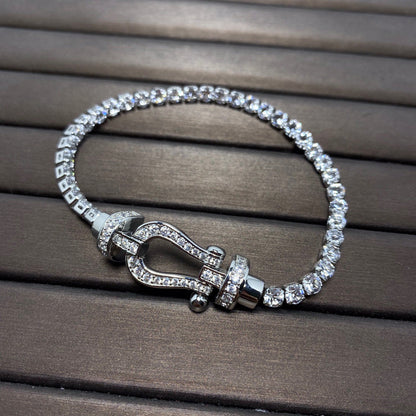 DIANA FORCE  HORSESHOE  DIAMOND TENNIS BRACELET