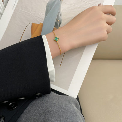 DIANA CLOVER BRACELET MALACHITE 1 MOTIF