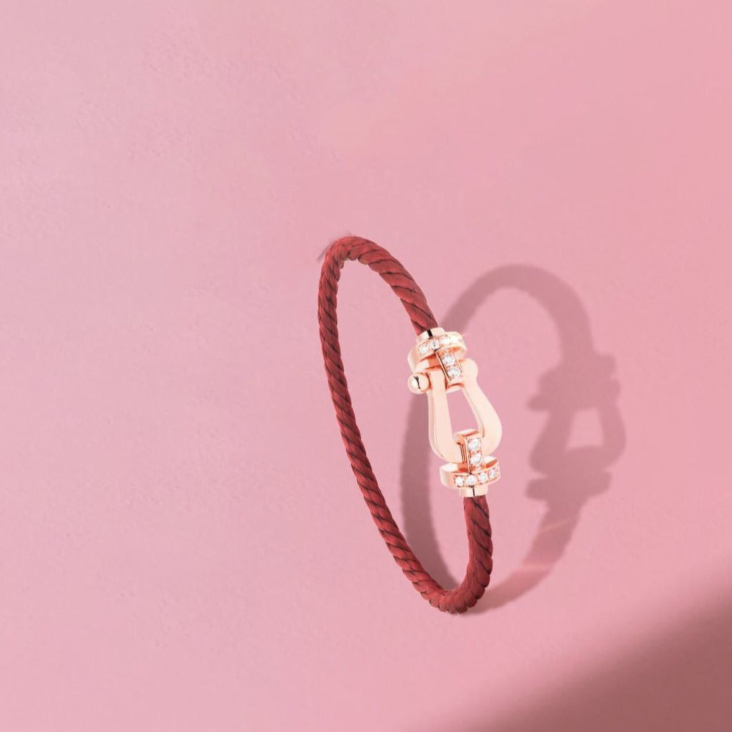 DIANA FORCE 10 HALF DIAMOND PINK GOLD RED CORDERI LARGE AND MEDIUM MODEL