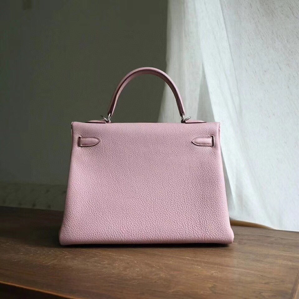 HM KELLY 28CM PINK TOGO SILVER HARDWARE