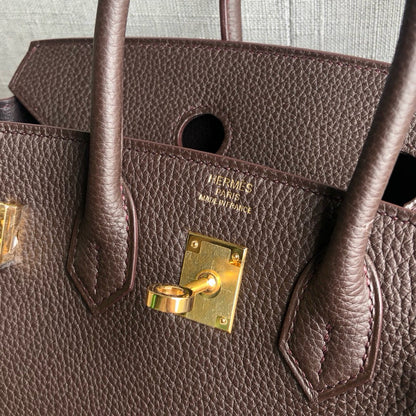 HM BIRKIN 25CM CAFE TOGO LEATHER GOLD HARDWARE