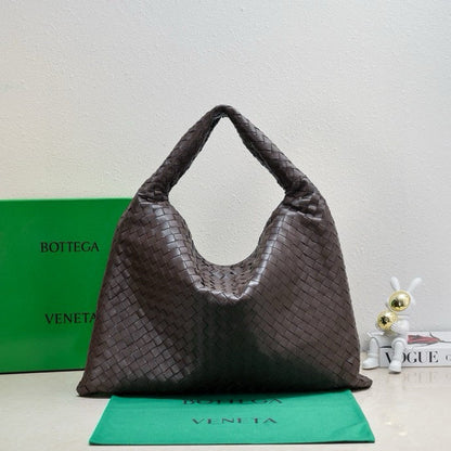 BV Large Intrecciato 54cm Hobo Bag Chocolate Calfskin