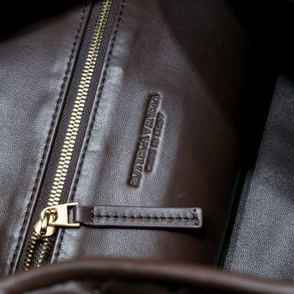 BV Large Intrecciato 54cm Hobo Bag Chocolate Calfskin