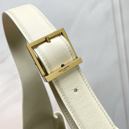 Le 5 a 7 Supple Large hobo bag in ivory leather ghw