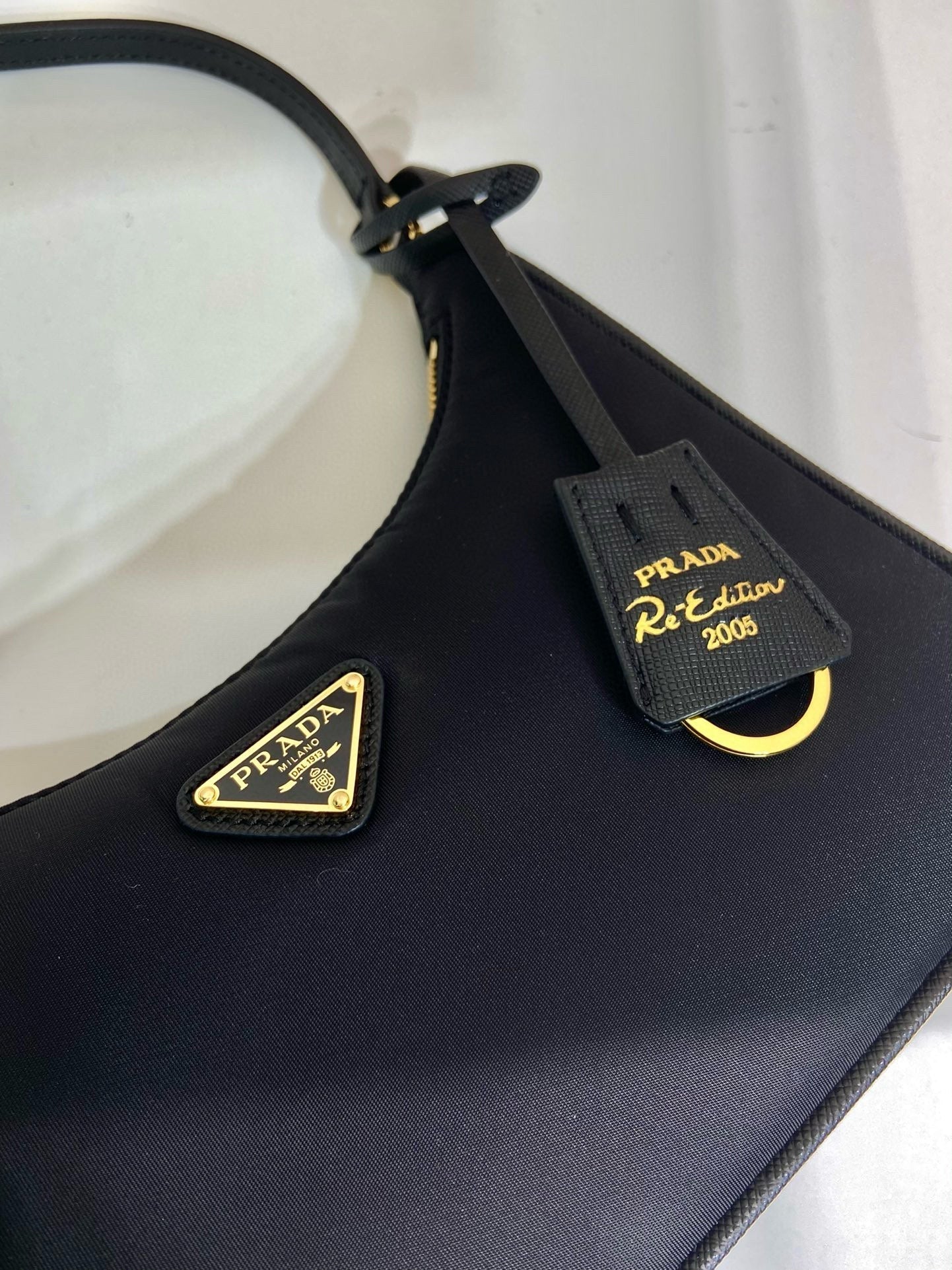 Prada Re-Edition 2005 Black Re-Nylon and Saffiano mini bag