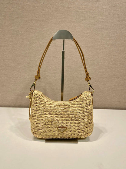 Pra Re-edition crochet mini-bag 22cm beige leather best version