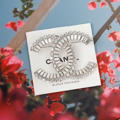Chane Baguette Crystals CC Brooch