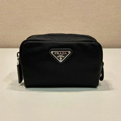 PRA CLUTCH 26 IN BLACK RE-NYLON AND SAFFIANO LEATHER