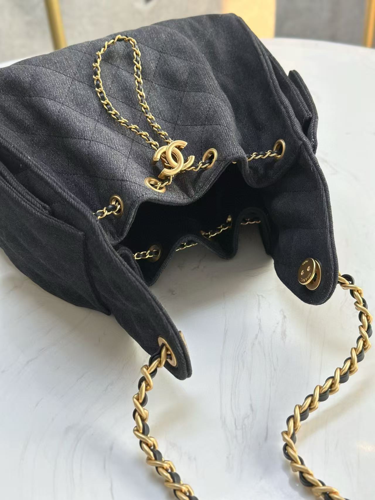 CC 25C Hobo Bag 30cm Black Denim