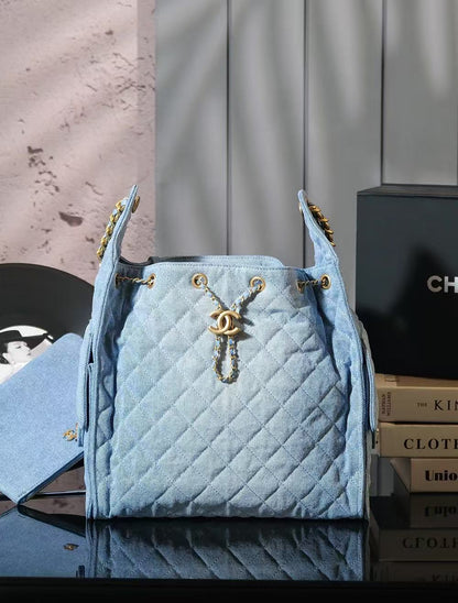 CC 25C Hobo Bags 40cm Light Blue Denim