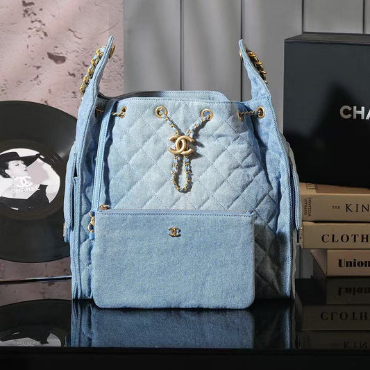 CC 25C Hobo Bags 40cm Light Blue Denim