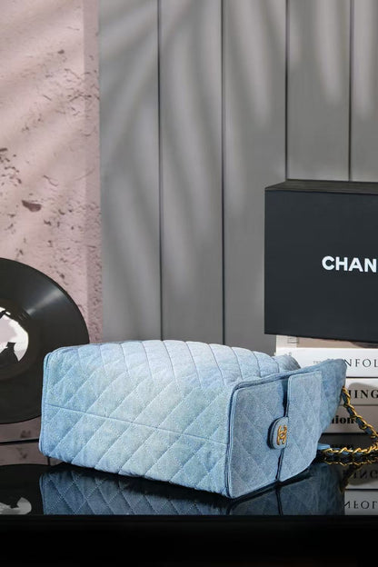 CC 25C Hobo Bags 40cm Light Blue Denim