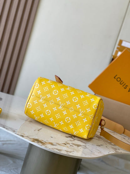 speedy p9 bandouliere 25cm yellow calfskin