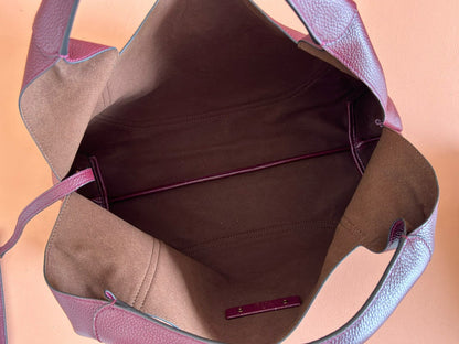 GG Softbit Shoulder Bag 46cm Burgundy Grained Calfskin Gold Hardware