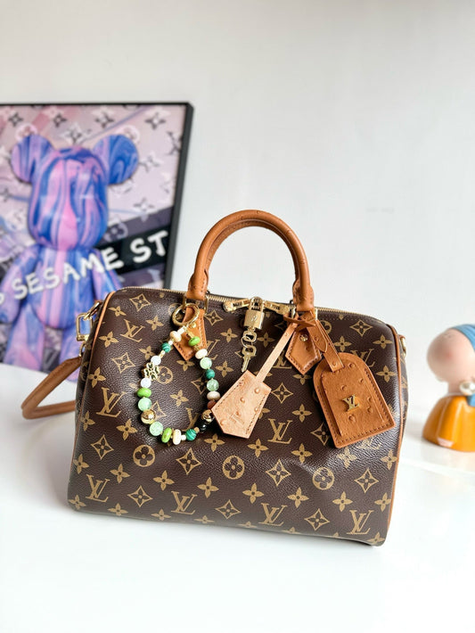 LV Speedy Soft 30 Boho Brown Monogram Canvas Gold Hardware