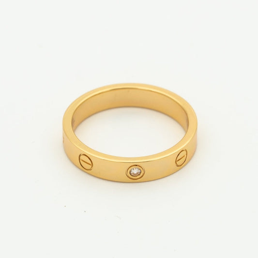 DIANA LOVE RING 4MM 1 DIAMOND PINK GOLD