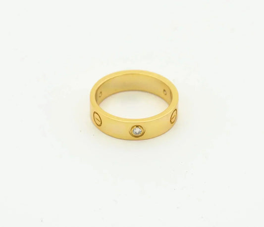 DIANA LOVE RING 4MM 1 DIAMOND GOLD