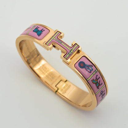 DIANA H PINK GOLD BRACELET PINK CERAMIC