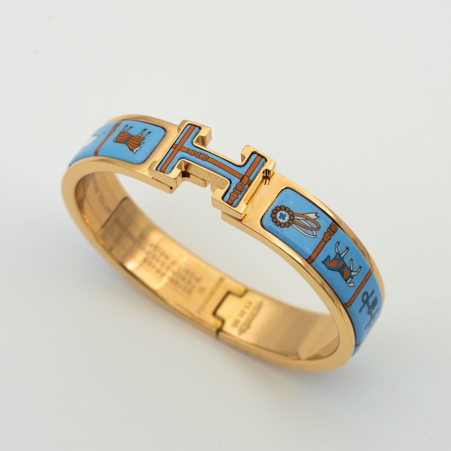 DIANA H PINK GOLD BRACELET BLUE CERAMIC