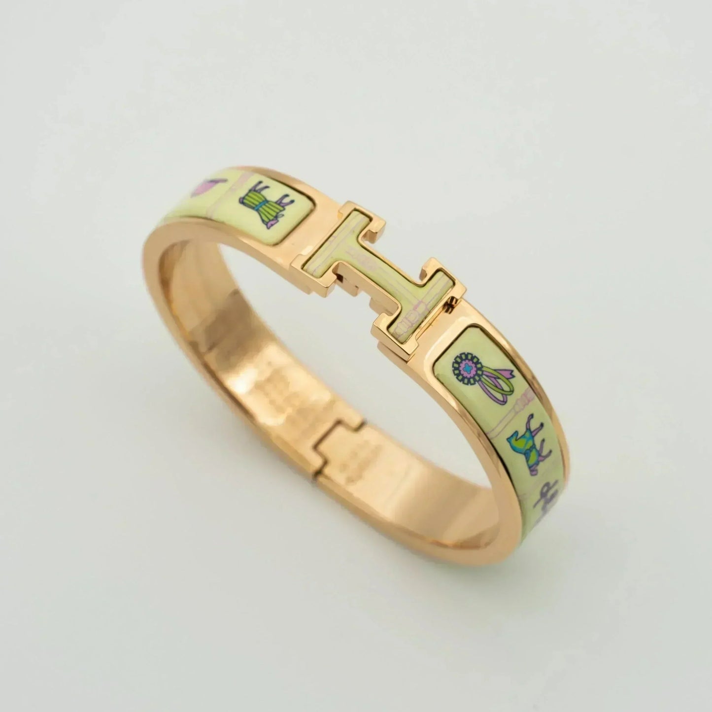 DIANA H PINK GOLD BRACELET CREAM CERAMIC