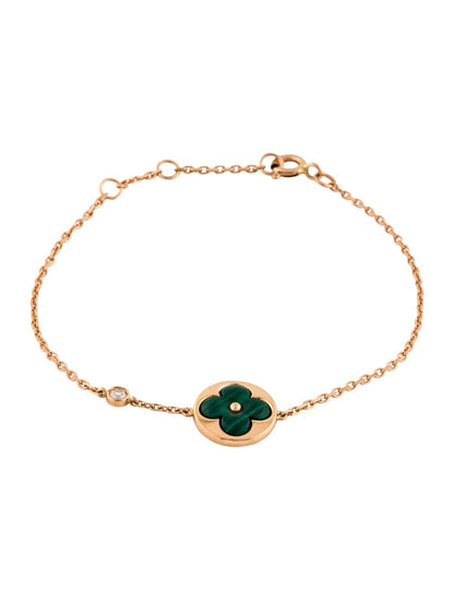 DIANA SUN MALACHITE 1 DIAMOND PINK GOLD BRACELET