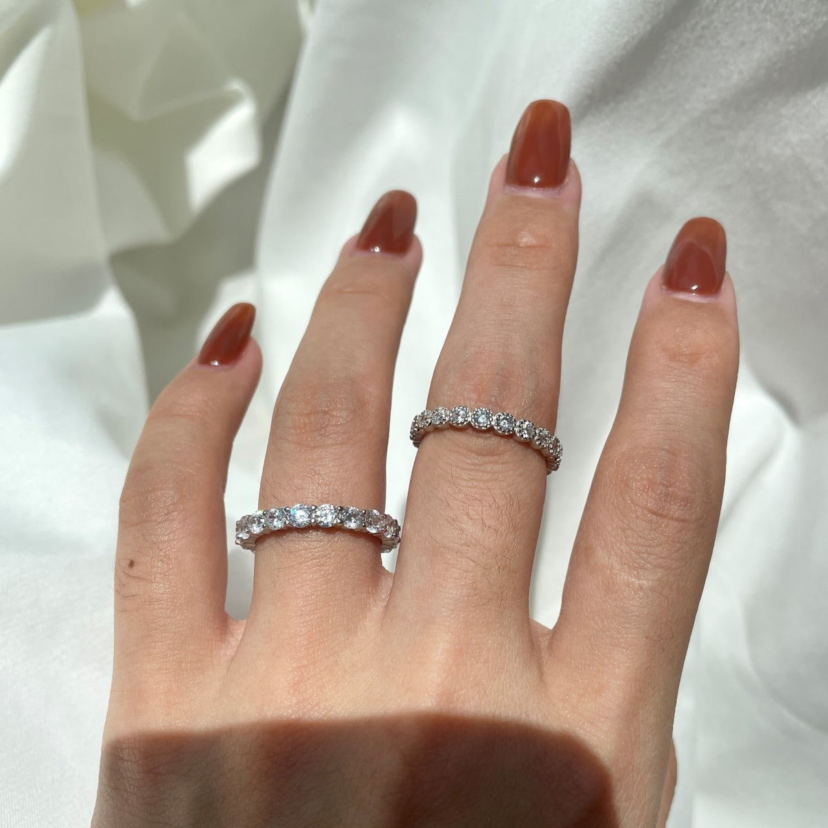 [HOT]Sparkling Round Cut Tennis Ring