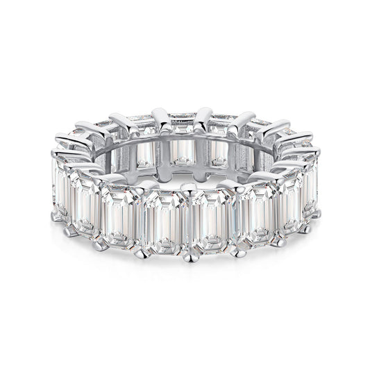 [HOT]0.75 Carat Elegant Emerald Cut Tennis Ring