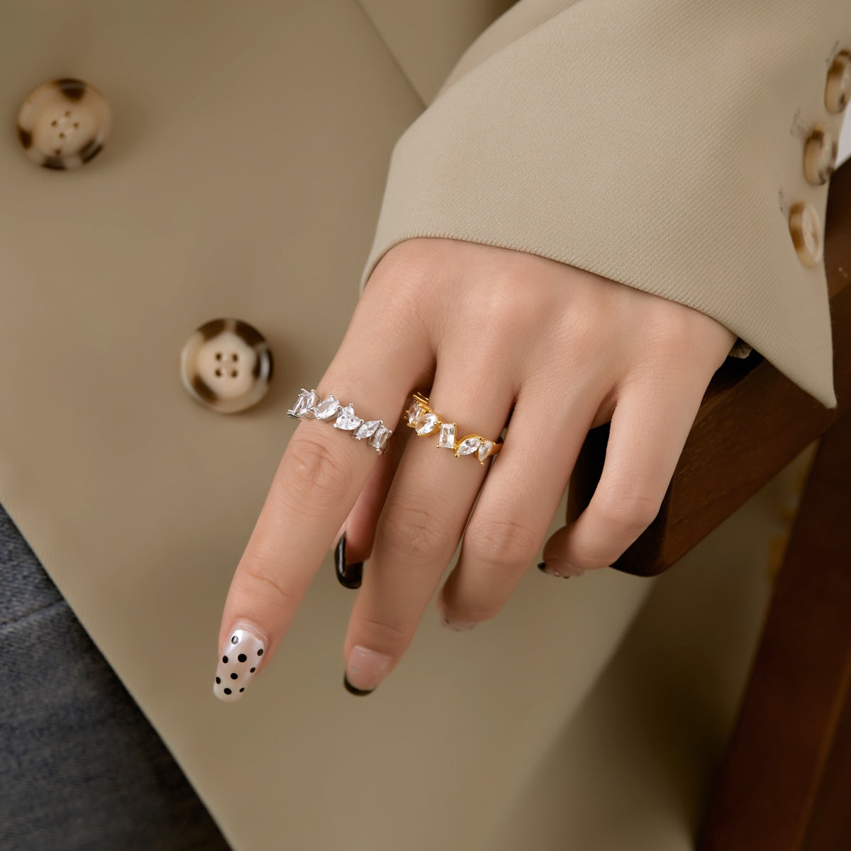 [HOT]Delicate Multi Cut Ring