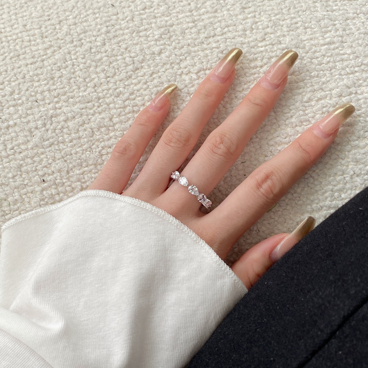 [HOT]Exquisite Pear Cut Tennis Ring