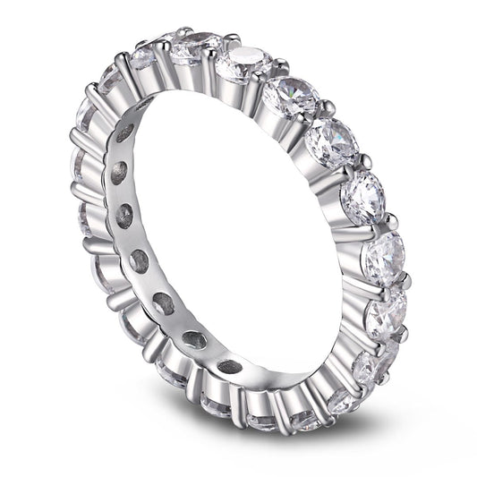 [HOT]Sparkling Round Cut Tennis Ring