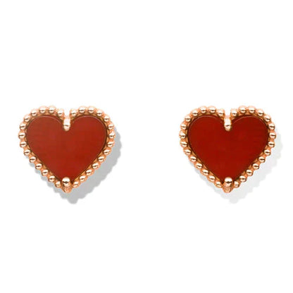 DIANA HEART CARNELIAN STUD EARRINGS