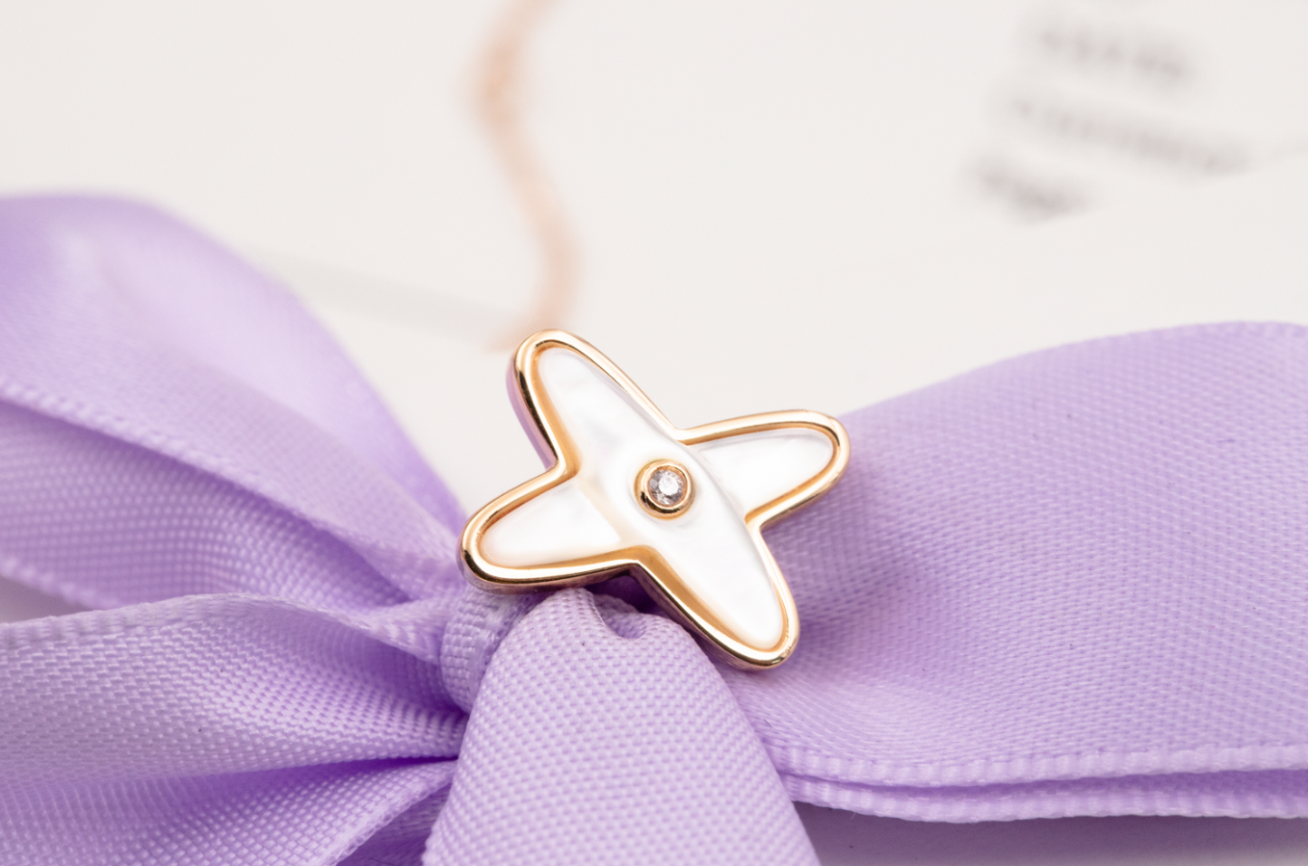 DIANA JEUX DE WHITE MOP ROSE GOLD DIAMOND EARRINGS