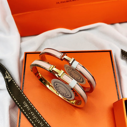 DIANA CLASSIC HM CLIC  PINK 8MM ENAMEL BRACELET