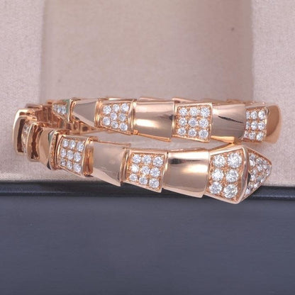 DIANA SERPENTI WIDE BRACELET PINK GOLD DIAMOND