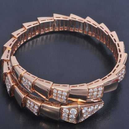 DIANA SERPENTI WIDE BRACELET PINK GOLD DIAMOND