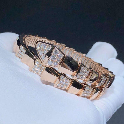 DIANA SERPENTI WIDE BRACELET PINK GOLD DIAMOND