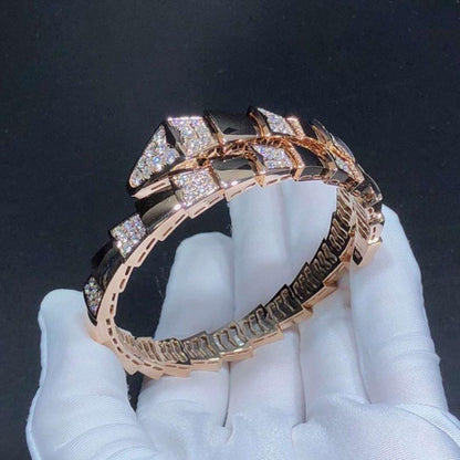 DIANA SERPENTI WIDE BRACELET PINK GOLD DIAMOND