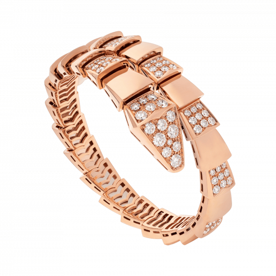 DIANA SERPENTI WIDE BRACELET PINK GOLD DIAMOND