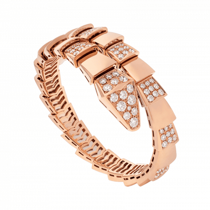 DIANA SERPENTI WIDE BRACELET PINK GOLD DIAMOND