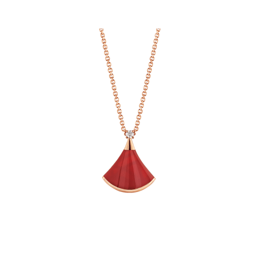 DIANA DREAM NECKLACE CARNELIAN 1 DIAMOND