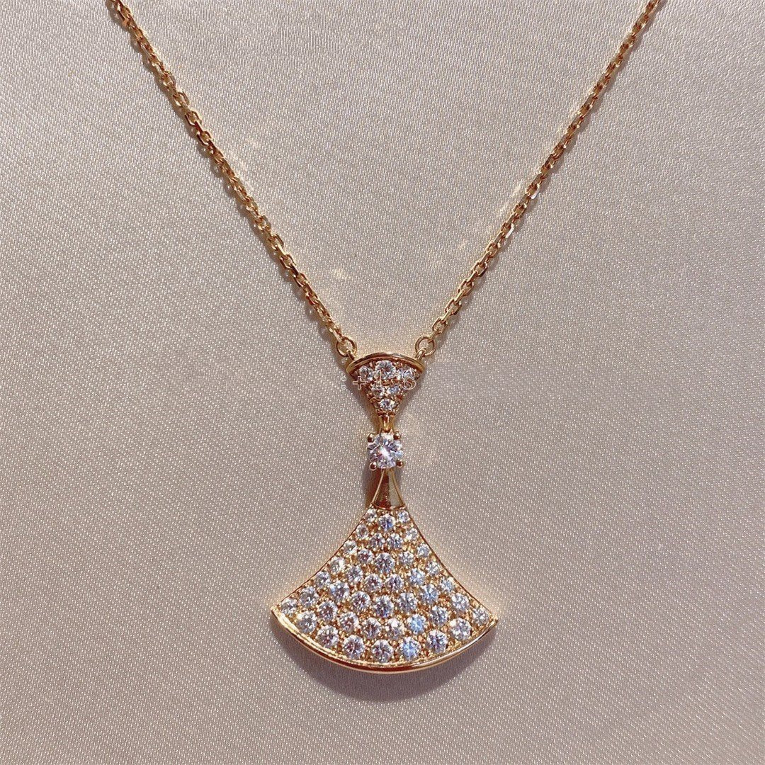 DIANA DREAM NECKLACE PINK GOLD FULL DIAMOND