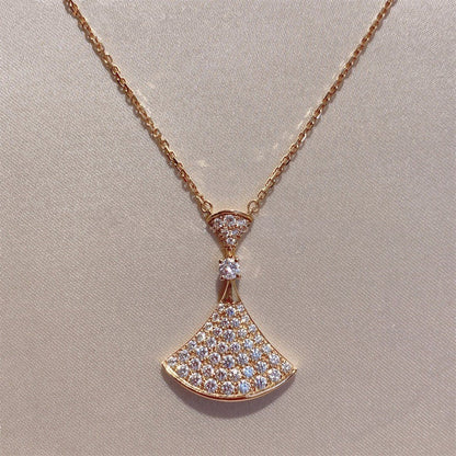DIANA DREAM NECKLACE PINK GOLD FULL DIAMOND