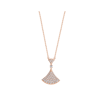 DIANA DREAM NECKLACE PINK GOLD FULL DIAMOND