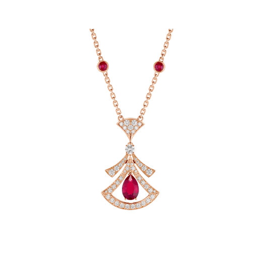 DIANA DREAM NECKLACE CARNELIAN DIAMOND PINK GOLD